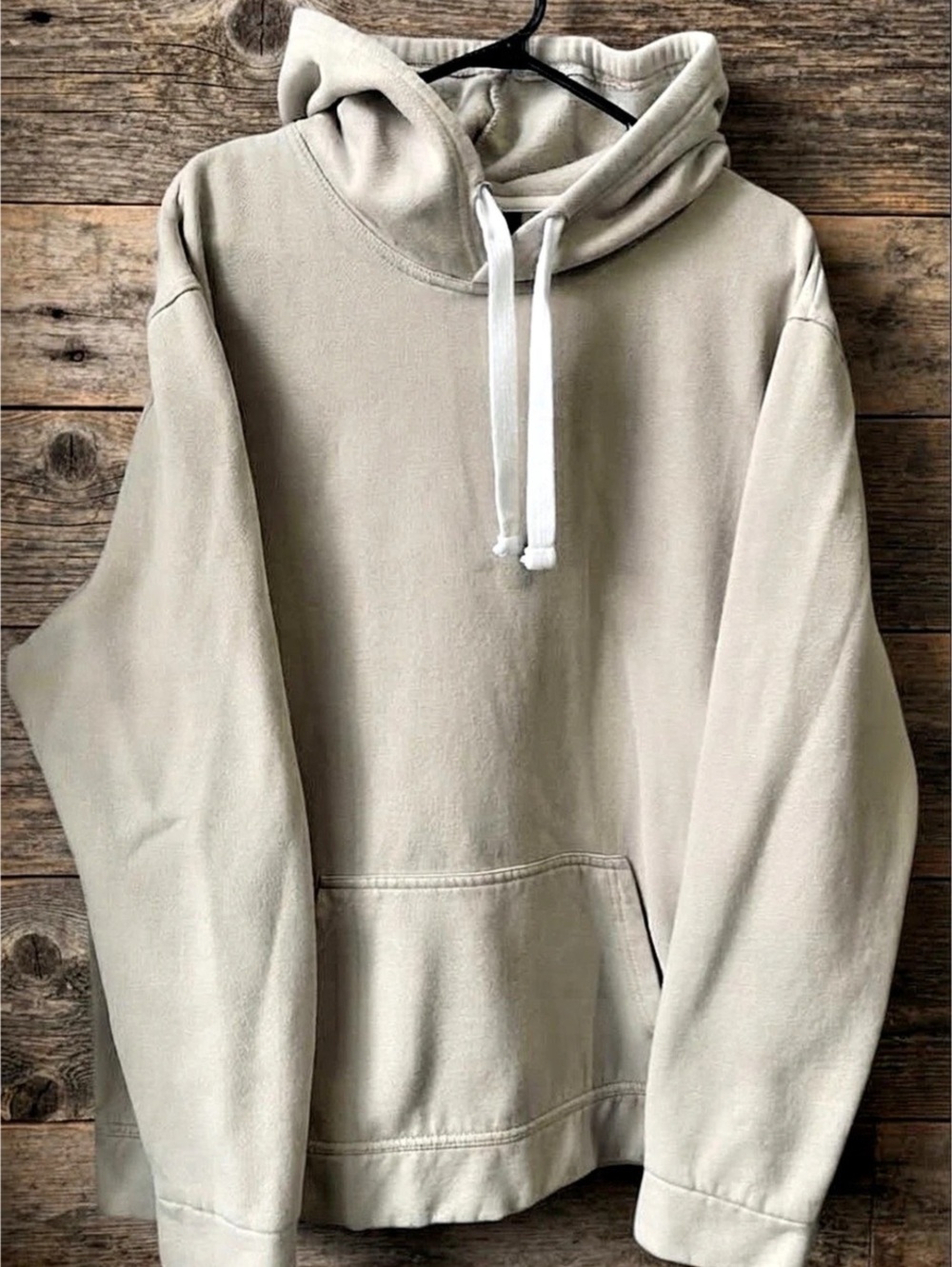 Street Legal Men's XL Hoodie Cream Beige Fleece Lined Pullover Kangaroo Pocket